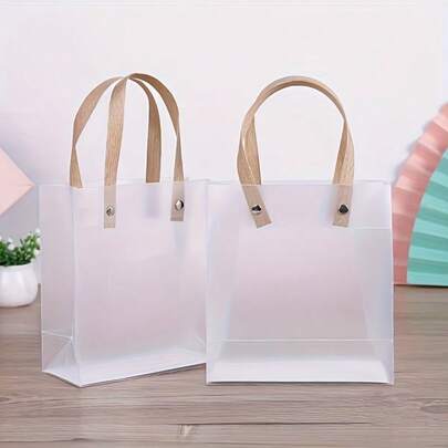 50/30/25/10/1 Pc Transparent Handbag Plastic Tote Bag, A Transparent Handbag For Jewelry Packaging And Cosmetics Storage. Perfect Gift Bag For Weddings, Valentine's Day, Christmas, And Thanksgiving.