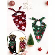 2-piece Christmas dog bandana, Santa Claus and HO HO HO pattern and ...