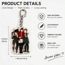 1pc/4pcs Acrylic Anime Keychain Set, Cartoon Character Pendant, Can Be Used As Backpack Charm, Outdoor Christmas Decoration, Christmas Ornament, Car Keychain Suitable For Daily Matching, Also A Special Christmas Gift For Friends, - Multicolor - View 2
