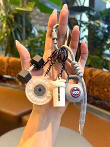 Fitness Equipment Keychain, Dumbbell Kettlebell Bag Charm Pendant, Braided Rope Packaging Decoration Sports Key Ring, Gift For Fitness Enthusiasts - Multicolor - View 14