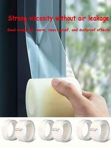 1/3 Rolls 500CM Winter Draft Sealing Tape, 1.18 Inch Width, Strong Adhesion Window Insulation Film, Windproof, Waterproof, No-Damage Sealing Strip, High Viscosity For Winter Warmth Protection, Door And Window Draft Sealing Tape Self-Adhesive Spring Door And Window Gap Draft Sealing Strip Window Seam Single-Sided Adhesive Sealing Tape. - Multi-color - View 3