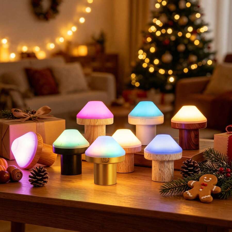 Cross-Border New LED Mushroom Wine Bottle Table Lamp, Bar Counter Night Light, Rechargeable Bedroom Bedside Decorative Atmosphere Lamp - Mushroom Bottle Lamp - View 1