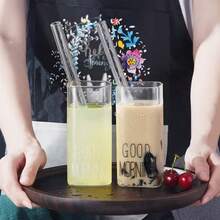 5pcs Large Glass Pearl Straw Set With 1 Cleaning Brush, Suitable For Milk Tea, Smoothie, Milkshake, Kitchen Supplies, Christmas Gift - View 8