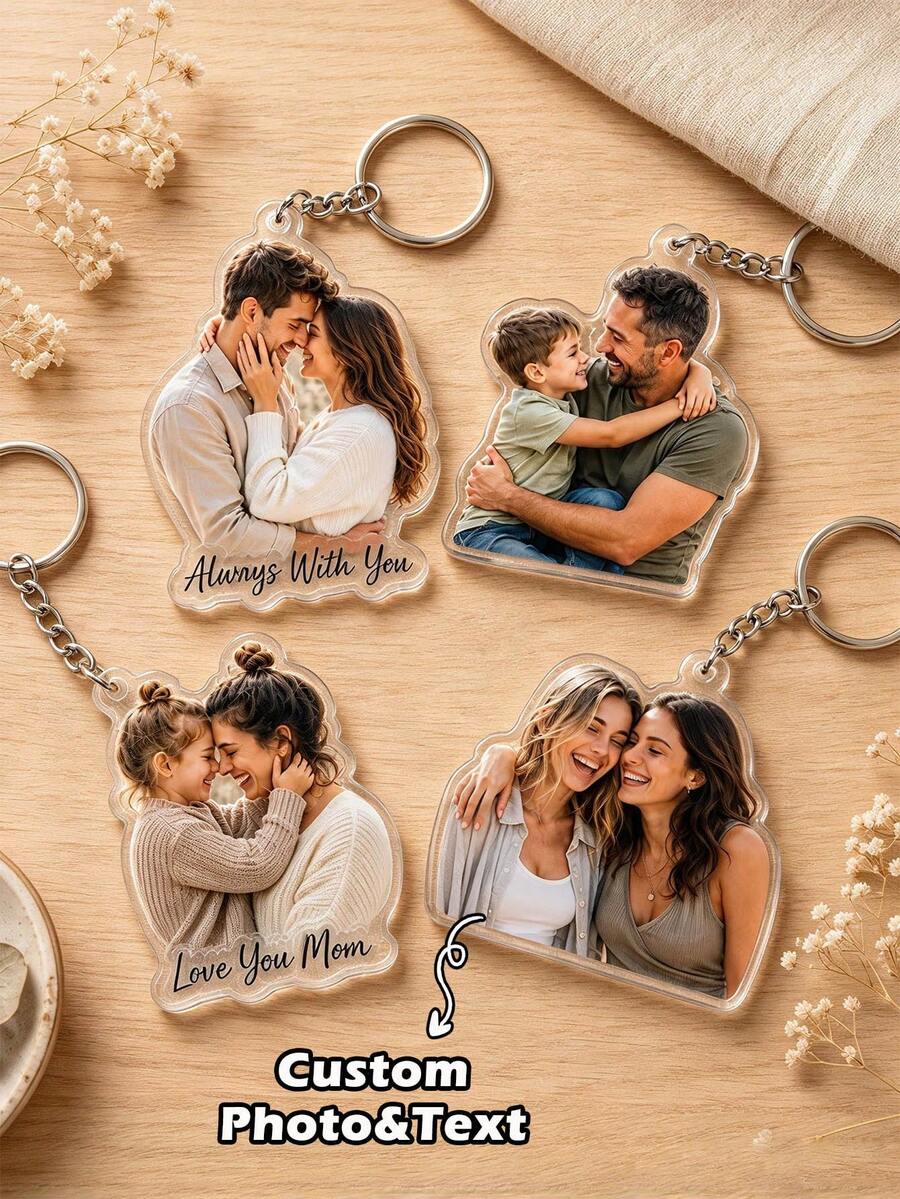Personalized Photo Keychain, Custom Die-Cut Acrylic Photo Keychain ...