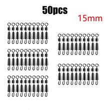50pcs Bearing Swivels Ball Bearing Swivel Solid Rings Fishing Connector Ocean Boat Quick Fast Link Connector - Black - View 7
