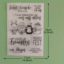 Christmas Clear Silicone Stamps Set, Transparent Rubber Seal With Santa Snowman Gnome Xmas Ornament Patterns, Reusable Stamp For DIY Scrapbooking Card Making Journaling Paper Craft Decorations - SD-5 - View 20