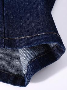 Tween Girl Vintage Blue Washed Straight Leg Loose Fit Jeans - Blue - View 6