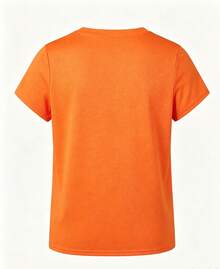 Homme Camiseta de manga corta de cuello redondo casual con estampado de linterna de calabaza de estilo americano para Halloween y ribete de contraste para hombres - Rojo - Ver 3