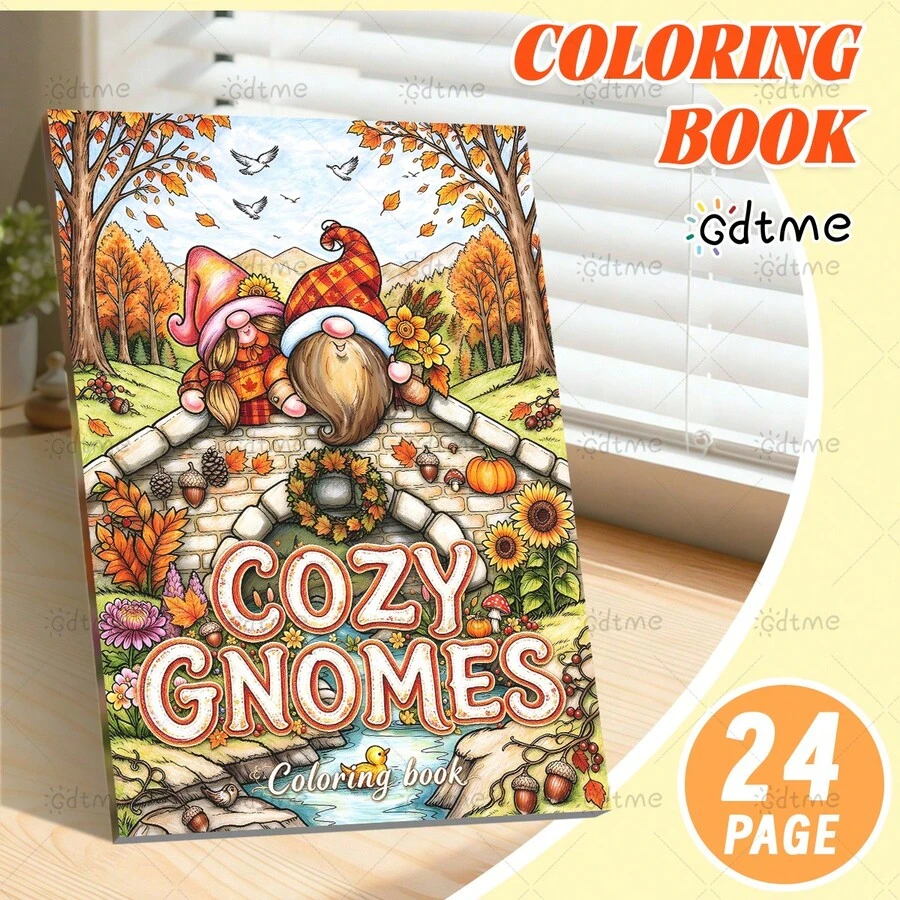 Cozy Gnomes Themed Coloring Book: Bold-Easy Patterns Coloring Book For ...