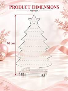 Christmas Tree Shaped Acrylic Earring Holder - Can Store Various Types Of Earrings (Studs, Dangles And Hoops), Large Display Stand, Suitable For Placing On Vanity, Ideal Gift For Women. Jewelry Storage Box/Organizer, Jewelry Display Tower. - Multicolor - View 8