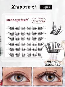 MEM 180 Pieces Of Self-Adhesive False Eyelashes With An Ultra-Thin C-Shape Design. No Glue Needed, Perfect For Everyday Use, Great For DIY Beginners, Stylish And Comfortable, Suitable For Parties, Stage, Christmas, Halloween, And More. - C - View 9