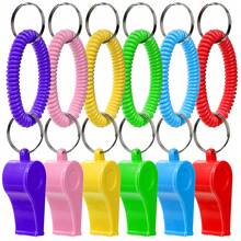 20pcs Sports Whistles With Wristbands, 6 Colors Loud Plastic Whistles ...