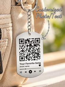 Custom Photo Couple Favorite Song - Gift For Couples - Personalized Aluminum Keychain - Multicolor - View 2