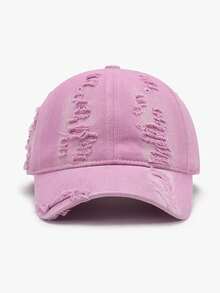 Fashion Distressed Ripped Edge Personalized Soft Top Baseball Cap, Suitable For Daily Wear - Distressed Tie-dye Denim - View 8