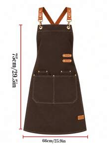NINFRODITE 1pc Unisex Waterproof Apron With Pockets, Multi-Layer Canvas Material, Adjustable Design, Ideal For Chefs, Baristas And Servers - Multicolor - View 13