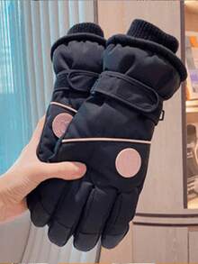 Winter Outdoor Warm Thermal Lined Thick Ski Gloves Full Palm Anti-Slip Touchscreen Design, Essential For Skiing - Multicolor - View 9