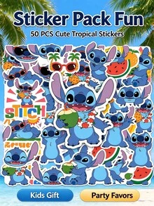 Lilo & Stitch Bộ 50 miếng nhãn dán cá nhân hóa Stitch & Angel ngọt ngào, họa tiết hoạt hình dễ thương, bảng màu macaron mềm mại, nhiều chi tiết nhỏ phong phú, phù hợp trang trí hành lý, sổ tay, máy tính, lịch kế hoạch. Không cần dụng cụ bổ sung, dễ dán và tùy chỉnh đồ vật, mang không khí nhẹ nhàng và chữa lành. Nhỏ gọn và nhẹ, dễ bảo quản, hoàn hảo cho thủ công học sinh, collage lịch kế hoạch, bộ sưu tập DIY cho người yêu hoạt hình. - Nhiều màu - Xem 1