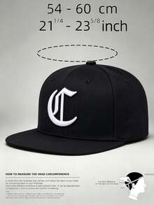 1 buah Topi Pria Gaya Gothic dengan Bordir Huruf C, Topi Hip-Hop yang Dapat Diatur, Sempurna untuk Perjalanan, Pesta, Perlindungan Matahari, dan Aktivitas Luar Ruangan. - beraneka warna - View 4