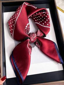 A Women's Luxurious Designer Chain Print Spring 70*70cm Bandana Scarf Headscarf Bag Tie, Suitable For Daily Wear - Multicolor - View 5