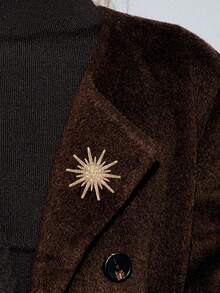 Noxbound Fashionable New Ins High-End Sparkling Crystal Octagonal Star Brooch, Elegant Octagonal Star Pin - Gold - View 1