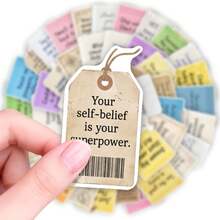 50pcs Retro Inspirational Quote Stickers, Vintage Lettering Aesthetic, Waterproof PP Decals Suitable For Planners, Junk Journals, Scrapbooking, Notebooks, Water Bottles, Laptops, Phone Cases, Envelopes, Aesthetic Craft Decals - T01043924 - View 4