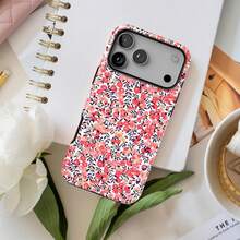 小碎花粉色野花圖案 18 17 16e 15 Plus 14 13 12 11 Pro Max 手機殼 耐用防護保護殼 - 彩色 - 查看 3