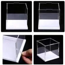 Detachable White Base Transparent Display Box, Display Cabinet, Storage Box, High Transparency, Suitable For Model Cars, Dolls, Crafts, Collectibles, Decorations, Multiple Sizes Available - White Background - View 6