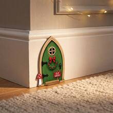 Christmas Painted Wooden Elf Door Wall Hanging Decoration - Christmas Decor Stickers - View 3