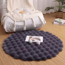 Faux Rabbit Fur Bubble Fleece Round Solid Color Plush Rug, Fluffy Soft Cozy Ins Cream Style Carpet, Maintenance-Free, Suitable For Living Room, Sofa Area, Bedroom, Garden And Other Areas - Apricot - View 13