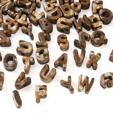 16/36/56pcs Coffee Marble Pattern Letter Beads, A-Z Random Acrylic Letter Beads, Suitable For Bag Charms, Keychains And Other Crafts - Coffee Brown - View 9