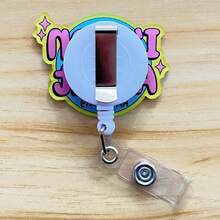 Retractable D-Shaped Badge Reel, Cute Cartoon Design, Nurse Hospital ID Badge Holder Lanyard, Office Use, 1pc - A - View 7