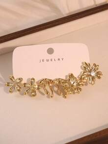 6-18pcs/Set Flower, Bow, Geometric, Water Drop Stud Earrings Set, Suitable For Women's Daily Wear - Gold - View 7