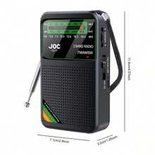 Forest Bowei Emergency Pocket Radio - Rechargeable Mini FM/AM/SW Radio With HD LCD Screen, Long-Range Reception, Headphone Jack, Portable Battery Transceiver, Suitable For Indoor/Outdoor, Camping, News, Events, Battery Capacity: 500mAh - View 4