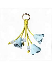 1pc Women's PU Flower Bag Charm Keychain, Handmade DIY Tulip Keychain, Suitable For Daily Matching Bags, Clothing Accessories, Women's Keychain - Multicolor - View 13