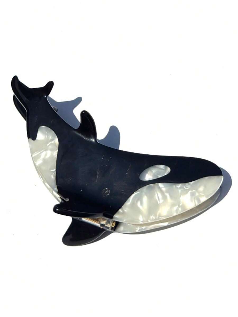 Orca Hair Clip, Ocean Hair Accessory, Suitable For Beach And Seaside Travel, Everyday Wear, Unique Hair Clip.Gift For Her,Gift For Ocean Lovers - Black - View 1