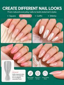 nailpop Matte Almond Dual-Mode Extendable Nail Mold With Handle, Flexible Material, Easy French Tip Extension Mold, Matte Inner Mold, Reusable DIY Nail Art Mold, Nail Art Supplies - Clear - View 5