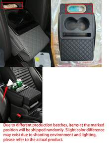 1pc/4pcs Car Armrest Storage Box With Cup Holder, PU Leather Center Console Armrest Pad, Multi-Functional Car Storage Box With Tissue Box And Phone Slot, Universal Car Armrest Pad, Suitable For Most Car Models, Can Store Drinks And Small Items - Multicolor - View 12