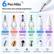 6pcs Apple Pencil Tips Set, Accessory, Metal Nib Tips For 1st/2nd Gen Pro, Paper-Like Film Compatible - Multicolor - View 4
