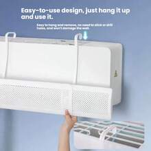 Adjustable Air Conditioner Deflector, Anti-Direct Airflow Air Conditioner Deflector, Universal Wall-Mounted Home Air Conditioner Air Outlet Mask, Cold Air Directional Board, Adjustable Airflow Deflector, Clip-On No-Drill Installation, Comfortable Home Cooling - Extendable - View 3