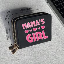 NANA'S GIRL Print Card Holder Lightweight Fashionable Wallet Suitable For Daily Use For Women Double Zipper Mini Wallet Purse Wallet Card Wallet - Multicolor - View 2