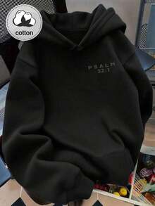 "Forgiven" Theme Printed Sweatshirt (Christian/Jesus/Prayer Elements) - Women's Long Sleeve Casual Sweatshirt, Suitable For Autumn/Winter - Black - View 2