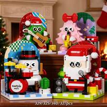 325pcs Christmas Band Theme Building Blocks, Unique Design Building Toy Set, DIY Christmas Stocking Filler. Christmas Element Decor. ABS Material, Includes: Santa Claus, Snowman, Christmas Tree. Halloween, Christmas, Carnival Party, New Year Birthday Gift. - Multicolor - View 8