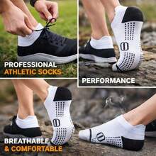 3 Pairs Men's Professional Moisture-Wicking Sports Socks, Anti-Odor Short Socks, Random Color, Elastic Ribbed Top, Arch Support, Breathable Design, Suitable For Basketball, Hiking, Gym, Men's Socks - Multicolor - View 3
