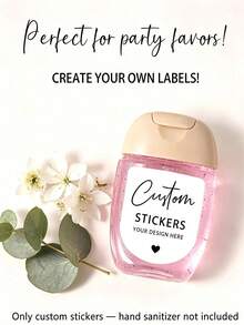 Custom No-Rinse Hand Sanitizer Label Stickers (Stickers Only), Suitable For Baby Shower, Graduation, Wedding, Bridal Shower, Coming Of Age, Birthday, Holiday Party And Other Occasions - Multicolor - View 2