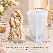1pc Holy Family Statue Mold Featuring Jesus, Virgin Mary And Infant Jesus, Reusable For Handmade Aromatherapy Candles/Religious Decor. Suitable For Plaster/Resin/Soap And Other Materials, Perfect For Religious Holiday Decoration Or Church Gift/Home Blessing. - A - View 2