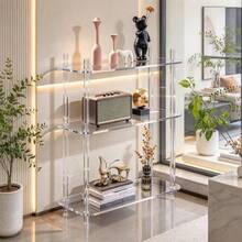 3-Tier Transparent Acrylic Display Stand, Transparent Vertical Storage Rack, Open Acrylic Bookshelf, Multi-Layer Corner Display Shelf, For Home Decor, Collectibles, Books, Home Storage And Organization - Multicolor - View 2