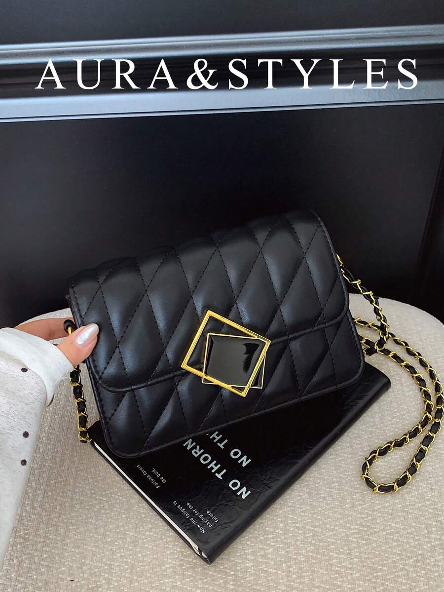 Women's Mini Quilted Chain Crossbody Shoulder Bag, Versatile Fashion Small Purse