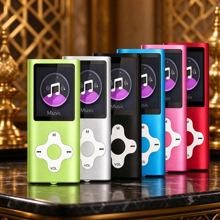 Portable MP3 MP4 Player, Slim Metal Body Music Player With Color LCD Screen, Lossless Audio Support MP3 WAV FLAC APE, For Music Video E‑Book Photo Playback, Expandable Storage, For Students Sports Travel