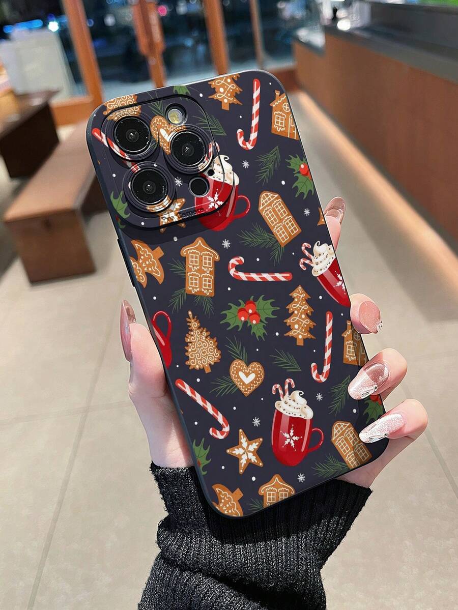 1 buah Casing Ponsel Motif Natal, Hitam Matte Buram Anti Sidik Jari dan Tahan Kotoran TPU Soft Shell, Perlindungan Kamera Penuh yang Ditinggikan, Casing Pelindung Anti Guncangan dan Anti Jatuh, Gaya Premium Minimalis Klasik, Desain Atmosferik, Kompatibel dengan iPhone 18 Pro Max/18 Pro/ 17 Pro Max/16/15/14/13/12/11/7/8/XR/XS/Plus/Pro/Pro Max Semua Seri, Galaxy - Hitam - View 1