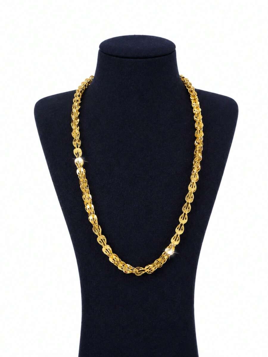 Mgyi 1 Piece Classic Gold Plated Hollow Woven Phoenix Tail Chain Necklace For Men For Daily Wear And Banquet Occasions - Gold - View 1